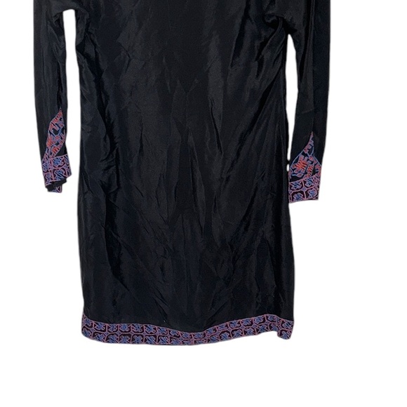 What Goes Around Comes Around Margot Silk Black Embroidered Tunic Dress - XS - Picture 11 of 16